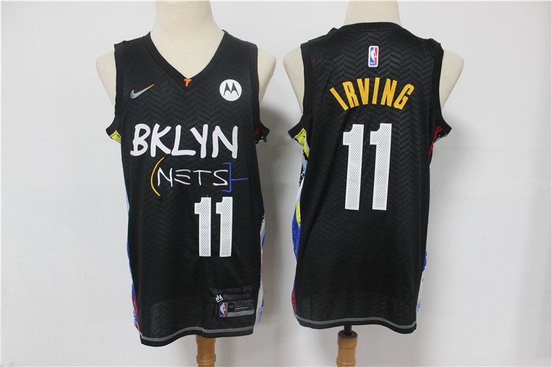 Men Brooklyn Nets 11 Irving black Home Stitched 2021 Nike NBA Jersey